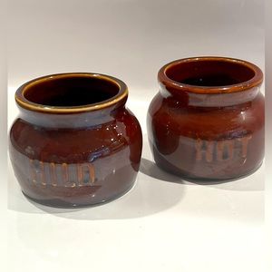 VTG Rego Brown Condiment Serving Bowls Hot & Mild Dipping Bowls Set of 2